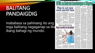 anunsiyo klasipikado|halimbawa ng balitang pandaigdig.